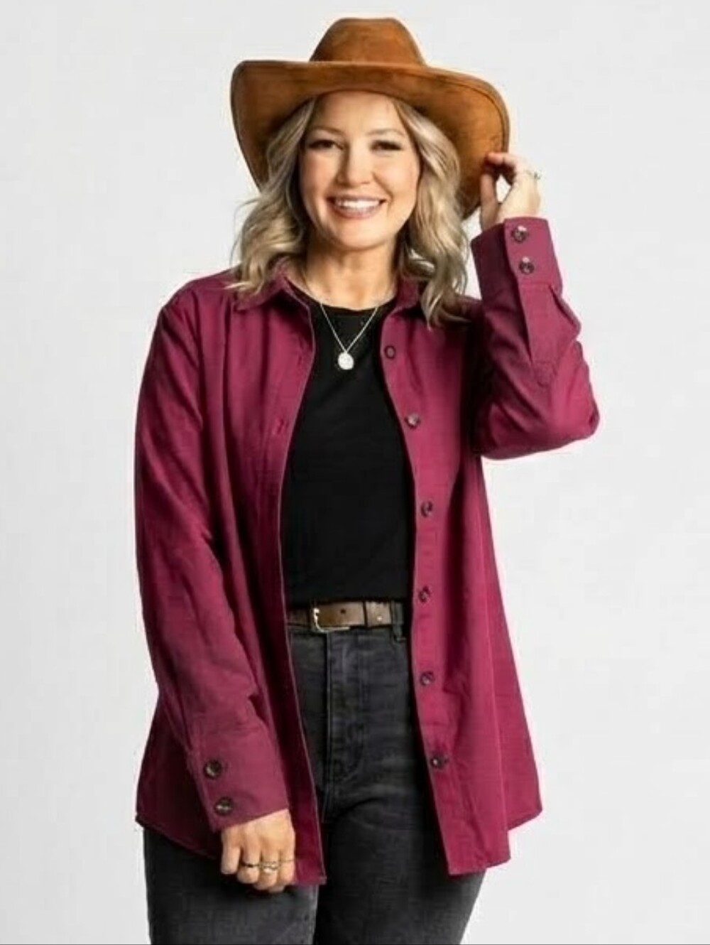 NWT LuLaRoe XL 2X Abigail Oversized Burgundy Wine Shacket Flannel Shirt Jacket